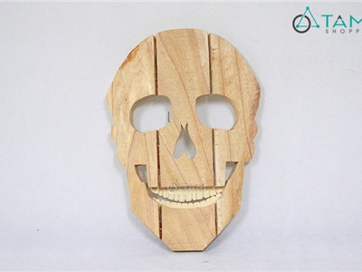 Mô hình hộp sọ đầu lâu gỗ 3D